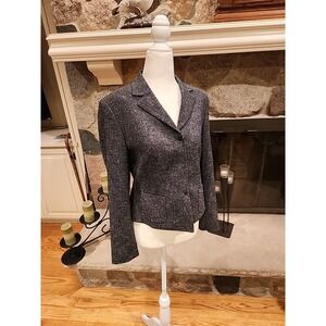 Tahari Women's Classic Blazer Jacket Sz 8 Office Career Gray Heather